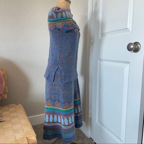 Vintage melansedress sweater skirt set blue brown crown - Picture 8 of 13